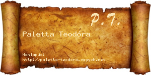 Paletta Teodóra névjegykártya